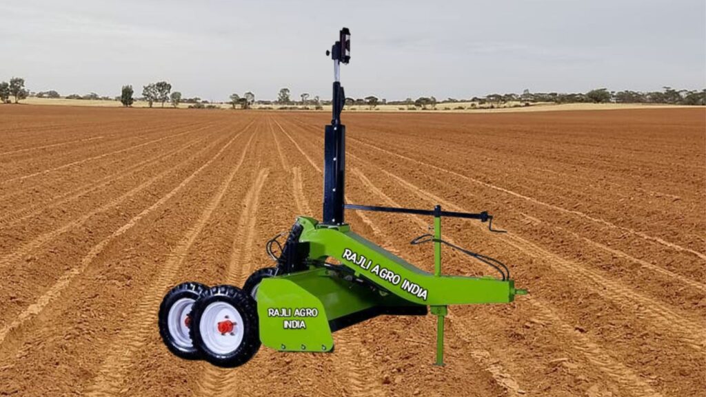 laser land leveller in farming field